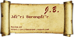 Jóri Berengár névjegykártya